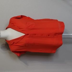 Anthropologie Red Button Down Shirt